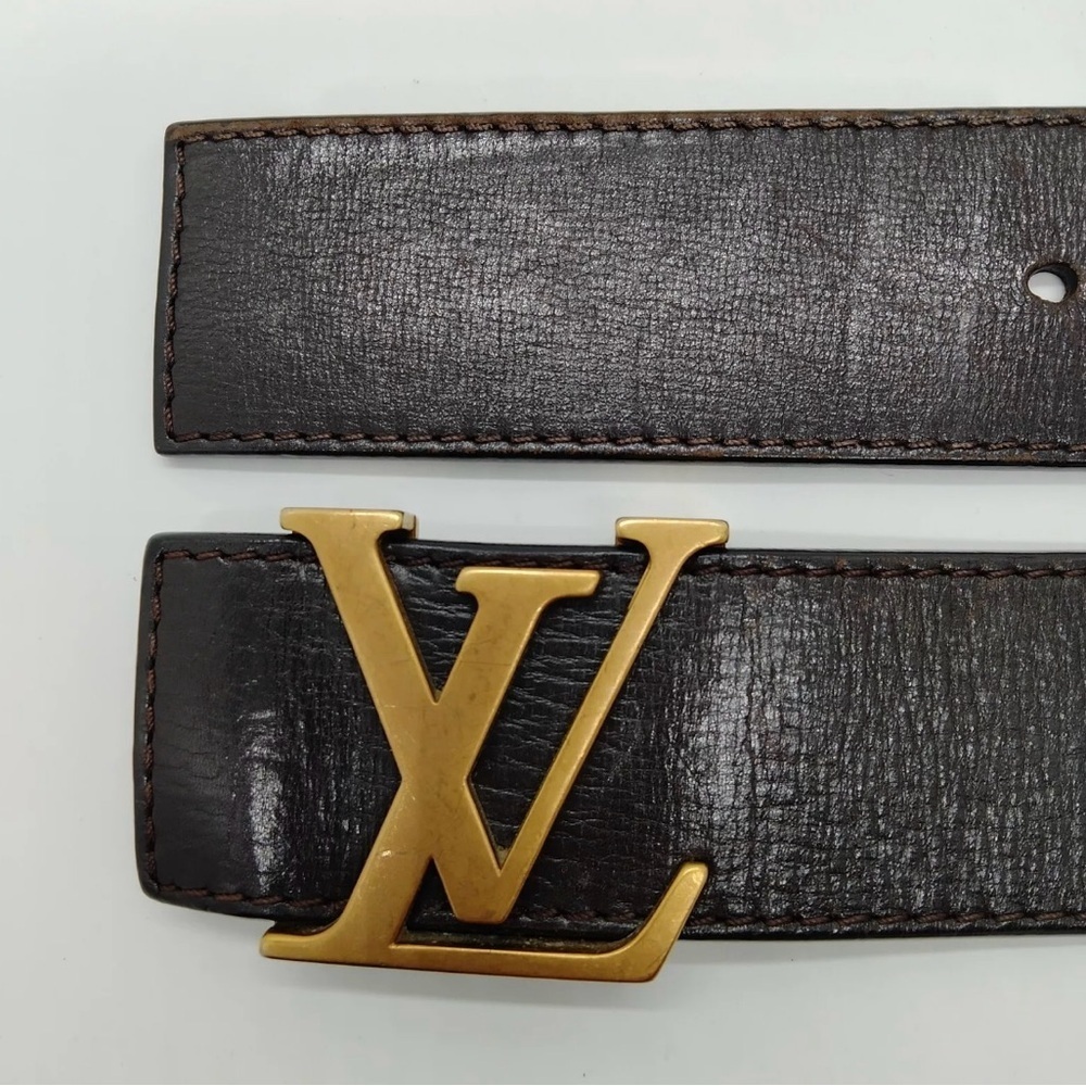 Louis Vuitton Mens Brown Leather Belt sz 32 - Picture 4 of 10